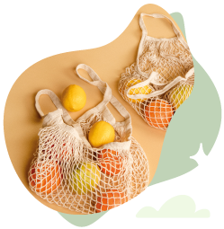 Fruits In Fabric Bags