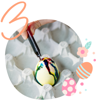 Kid Pouring Liquid Colouring Onto Egg