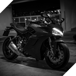 Black and white motorcycle image