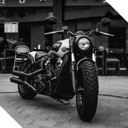 Black and white motorcycle image