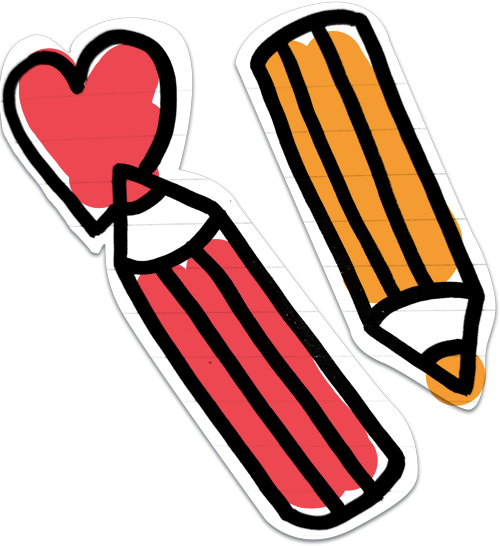 pencil and heart