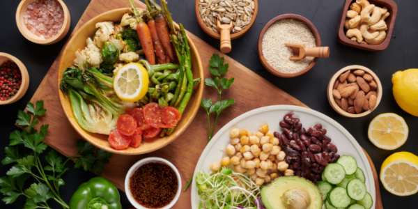 Assortment of fresh food