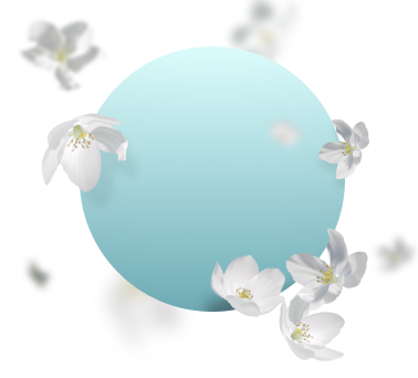 Light blue sphere with flowers